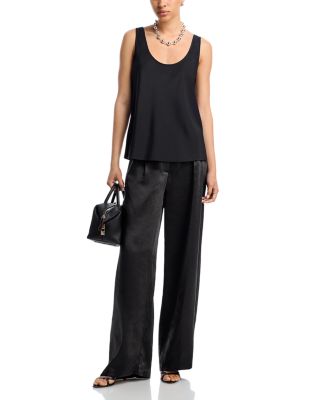 Satin Wide Leg Pants - Exclusive
