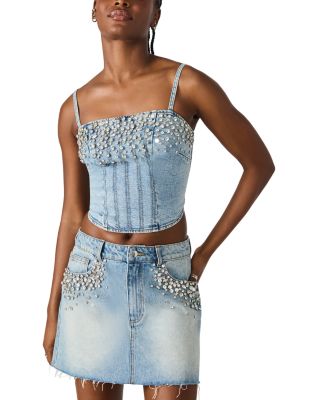 Eras Rhinestone Denim Crop Top