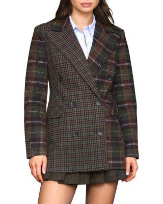 Pattern Block Plaid Blazer