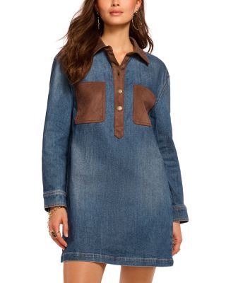 Winnifred Contrast Collar Denim Dress