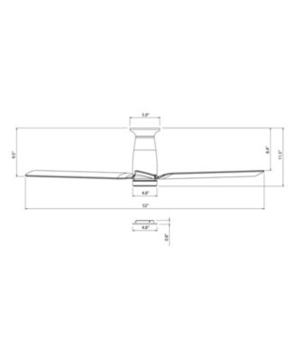 Fans Smooth 52 in Selectable 2700-3000-4000-5000K LED Indoor or Outdoor Smart Home Ceiling Fan