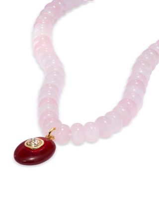 Pink Quartz Beaded Pendant Necklace, 16"-18" - Exclusive