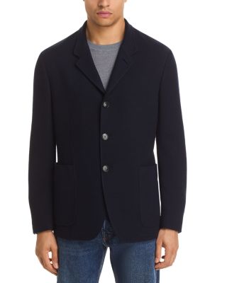 Wool & Cotton Jersey Knit Blazer