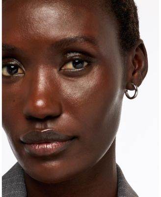 Brass Giulia Medium Silver Hoop Earrings