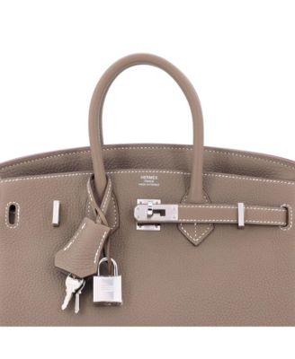 Birkin 25 Handbag Grey Togo with Palladium Hardware