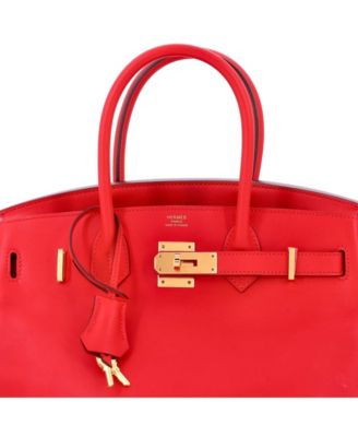 Birkin 30 Handbag Red Jonathan with Gold Hardware