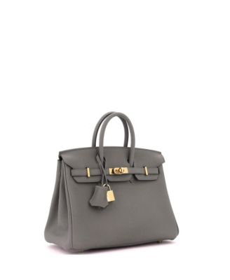 Birkin 25 Handbag Grey Togo with Gold Hardware