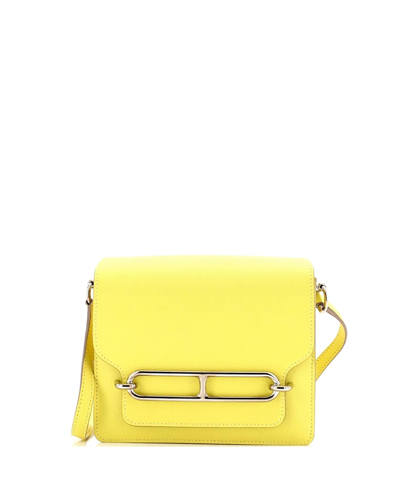 Pre-owned Pre-owned Hermes Hermes 18 Roulis Bag Evercolor In Yellow