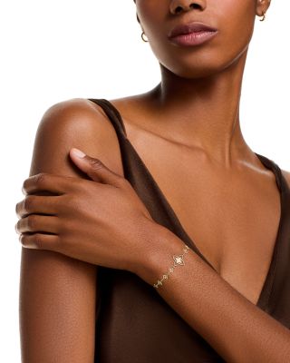 18K Yellow Gold Principessa Diamond Flower Link Bracelet