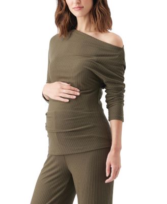  Off-Shoulder Rib Top