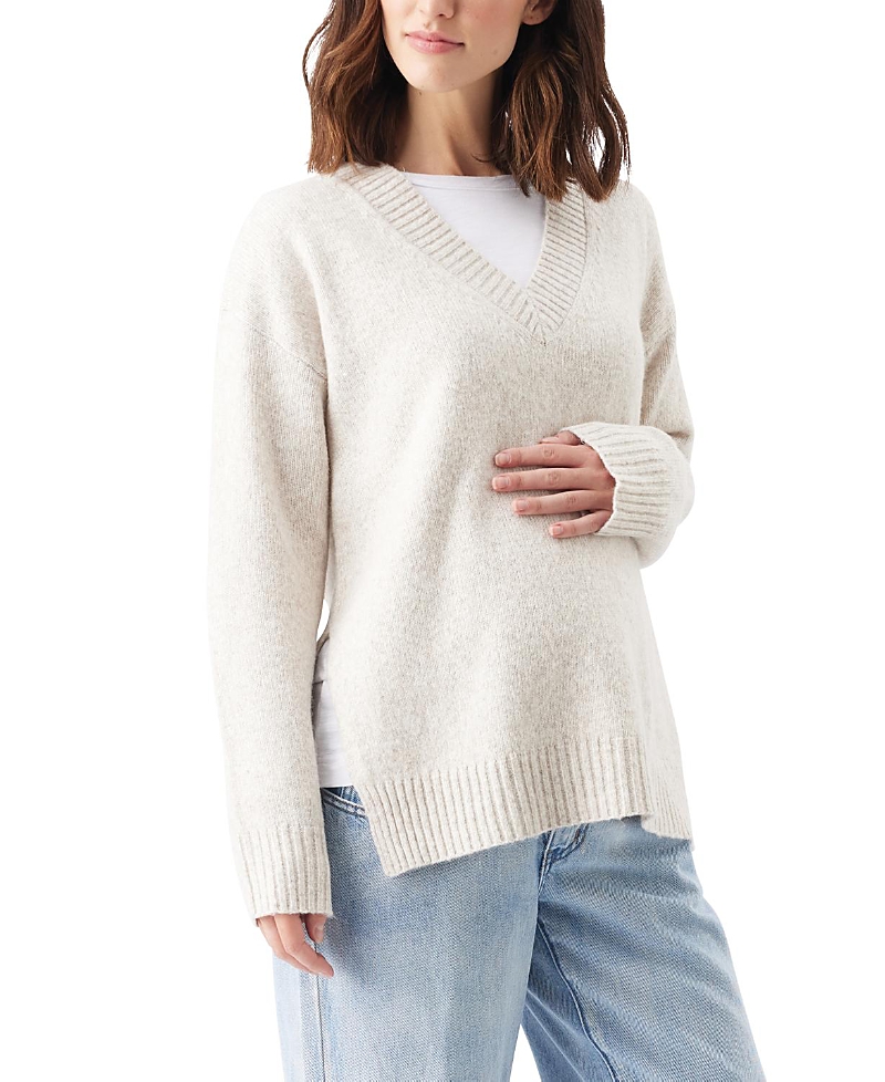 Ripe Maternity Vera Nursing Knit Sweater In White