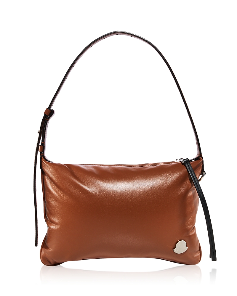 Moncler Vetta Nappa Leather Shoulder Bag In Brown