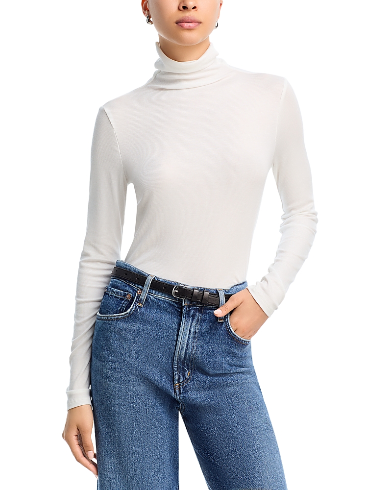 Ag The Chels Long Sleeve Ribbed Turtleneck In White
