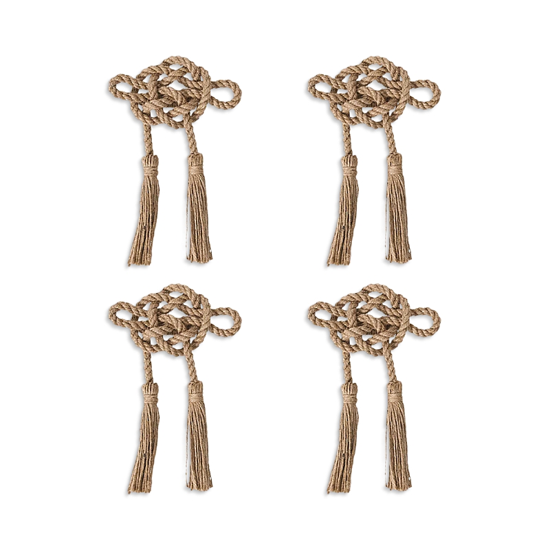 Juliska Mystic Knot Set Of 4 Napkin Rings In Brown