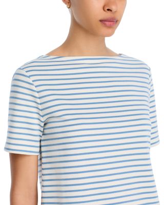 Veronica Beard Hovey Striped Short Sleeve Tee & Brighton Stripe Shorts