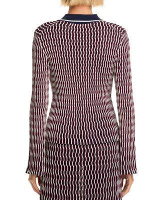 Colleen Wavy Striped Polo Shirt