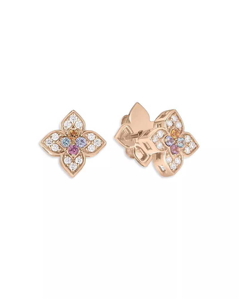 Roberto Coin 18K Rose Gold Diamond Venetian Princess Carnival Stud Earrings