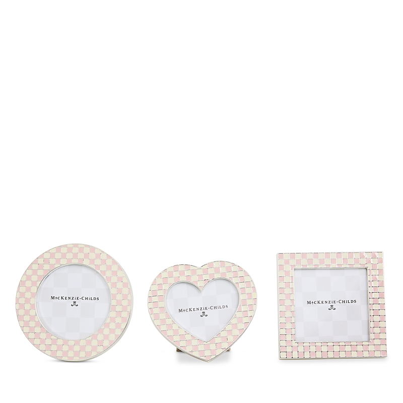Mackenzie-childs Celebrate Rosy Assorted Frames, Set Of 3 In White