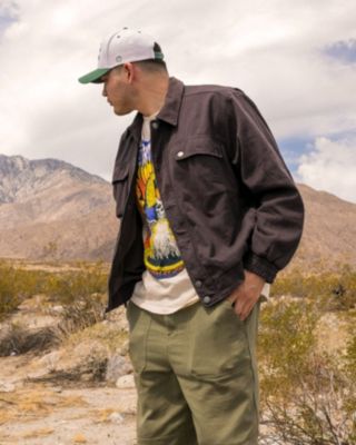 Unisex Denim Corded Collar Aviator Jacket