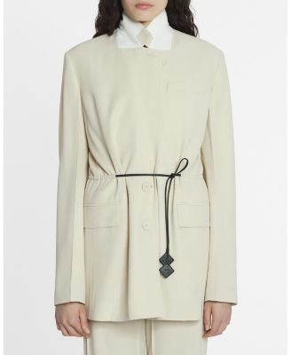 Belted Wool Blend Jacket