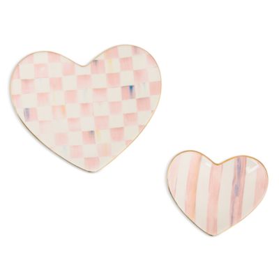 Rosy Heart Trinket Dishes, Set of 2
