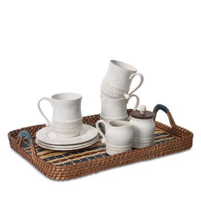 Danish Stripe 18&amp;quot; Tray, Navy