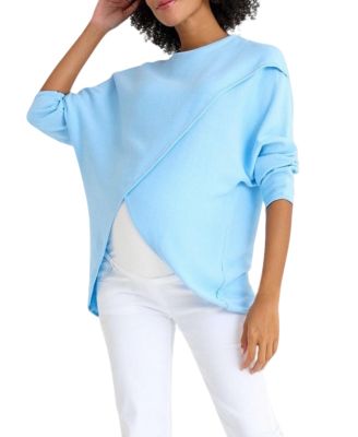 Let Loose Crossover Long Sleeve Maternity Nursing Knit Sweater