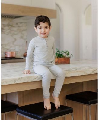  Unisex Heart and Star Button Pointelle Collection Lounge Set - Baby, Little Kid