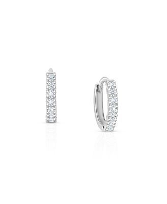 Tiny Blessings - Girls' Sterling Silver 9mm Timeless Pave Huggie Hoop Earrings