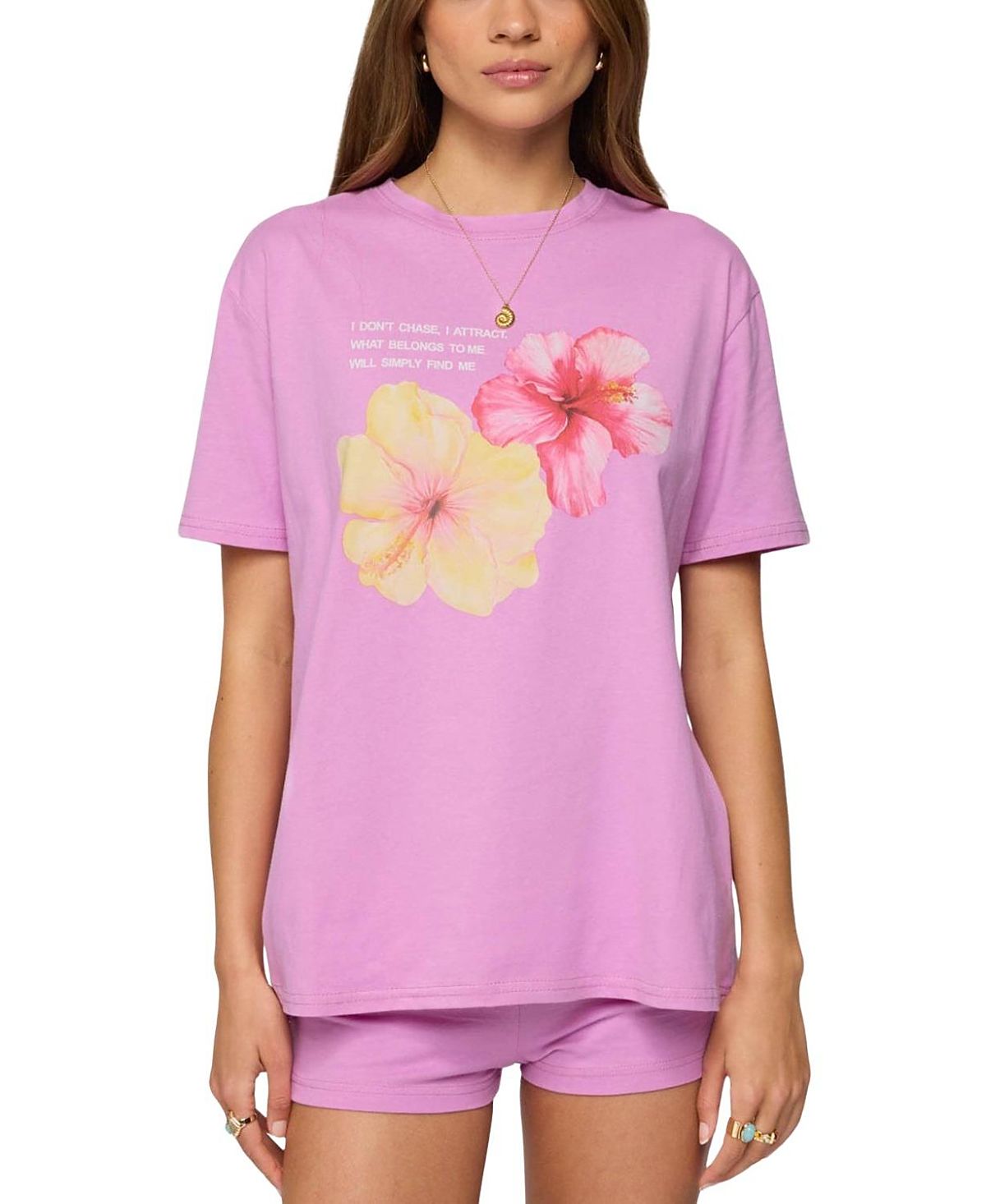 Edikted Fleur Hibiscus Graphic T-Shirt