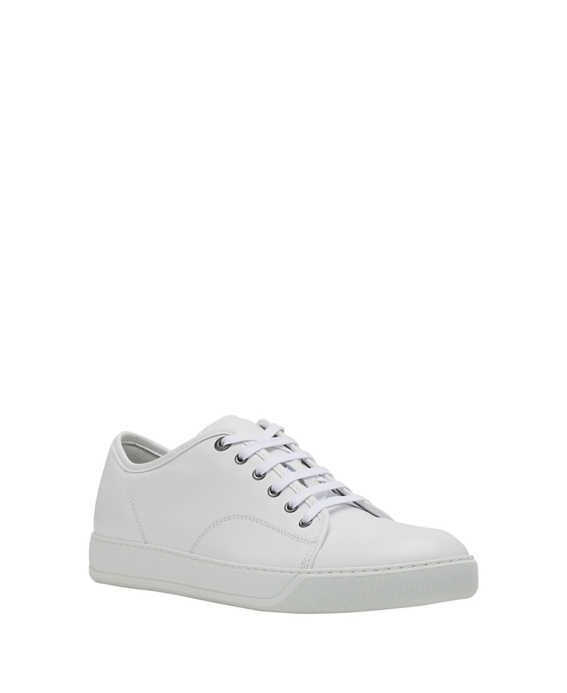 Lanvin Mens Grey Dbb1 Contrast-sole Suede And Leather Low-top Trainers In White