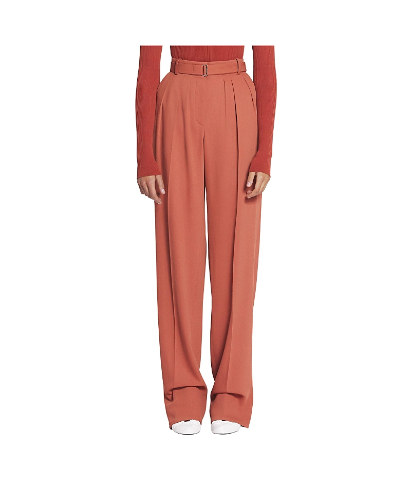 Lanvin Wool And Viscose Like Pants With Darts In Brown