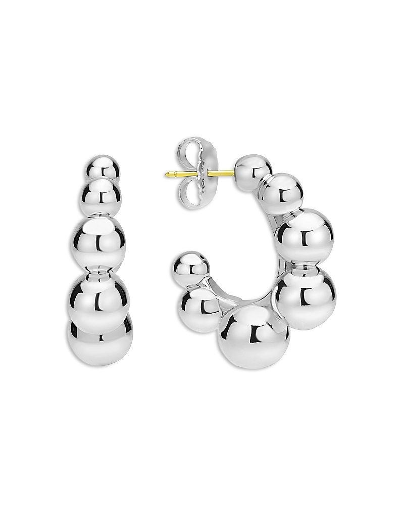 Lagos 18K Yellow Gold & Sterling Silver Caviar Bubbly Beaded Hoop Earrings