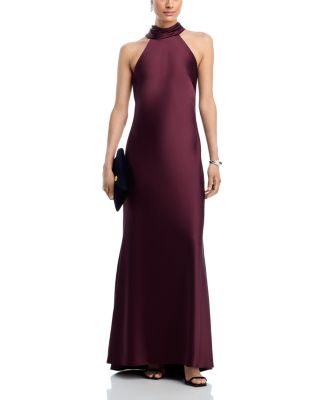 Sleeveless Satin Gown - Exclusive