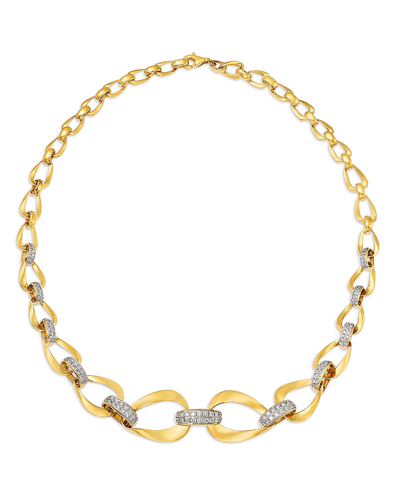 Bloomingdale's Fine Collection Diamond Link Necklace In 14k Yellow Gold, 2.0 Tcw In Gold