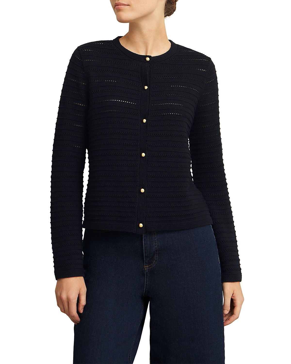 Hobbs London Amber Open Stitch Cardigan