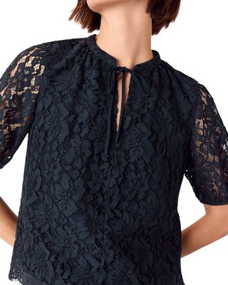 Lace Tie Neck Top