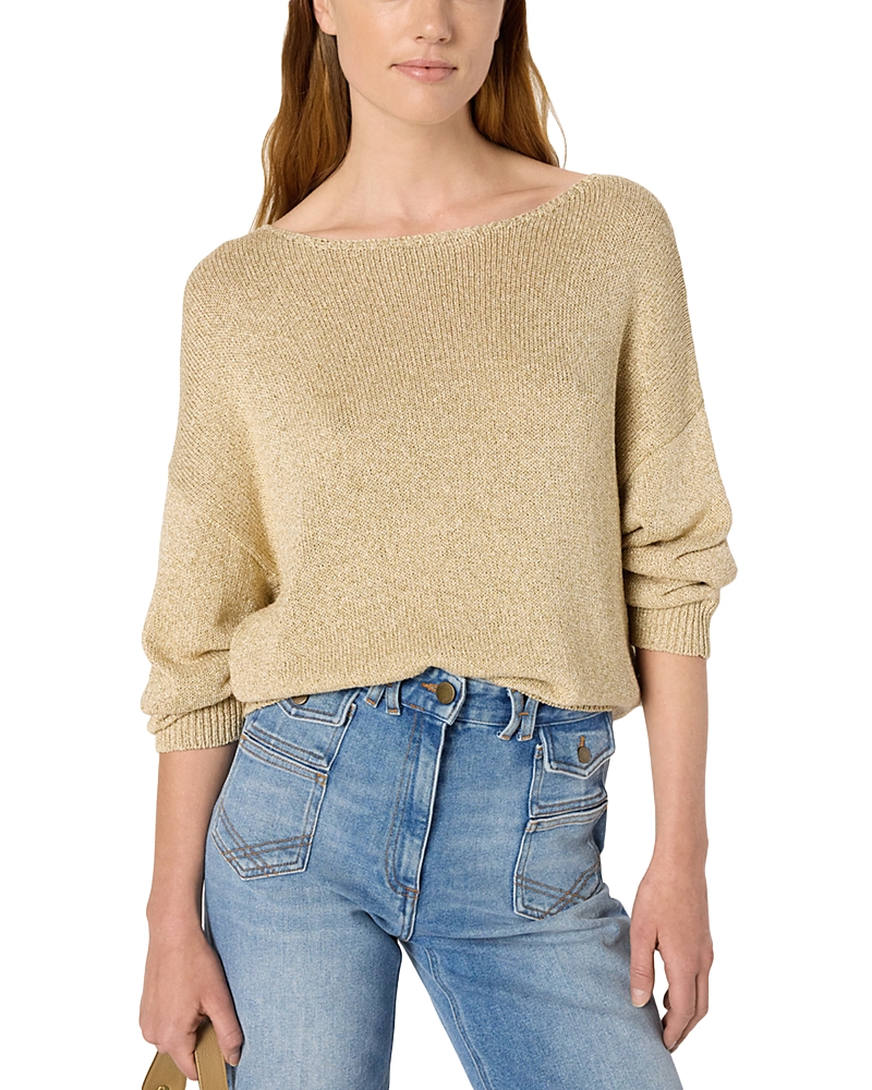 Gerard Darel Elianna Metallic Sweatshirt In Gold
