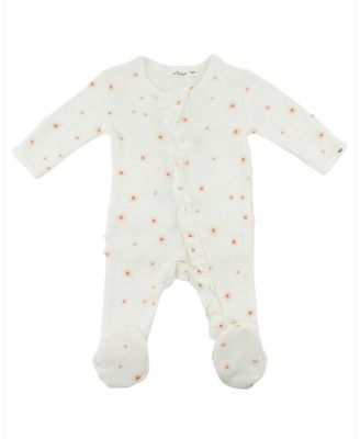 oh baby! - Girls' Zipper Footie - Twinkle Mini Daisies with Ruffles - Baby