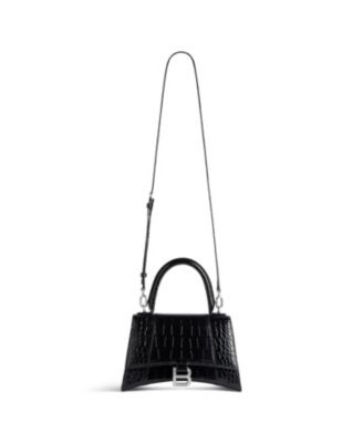 Hourglass Handbag Crocodile Embossed