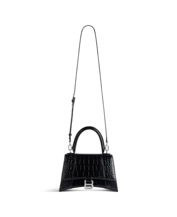 Hourglass Handbag Crocodile Embossed