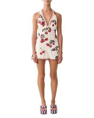Cherry Print Halter Romper