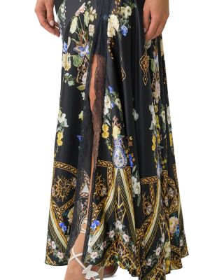 Silk Lace Spliced One Shoulder Dress