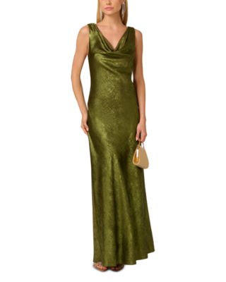 Foil Cowlneck Gown