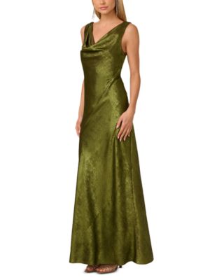 Foil Cowlneck Gown