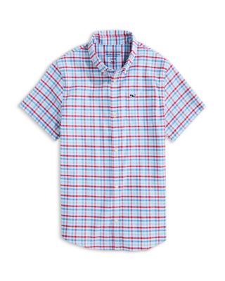 Vineyard Vines - Boys' Road Town Tattersall Performance Short Sleeve Shirt - Big Kid