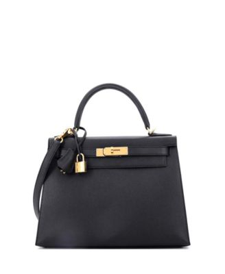 Pre-Owned HERMÈS - Kelly 28 Handbag Black Epsom with Gold Hardware