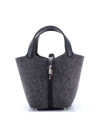 Pre-Owned HERMÈS - PM Picotin Lock Bag Felt with Leather