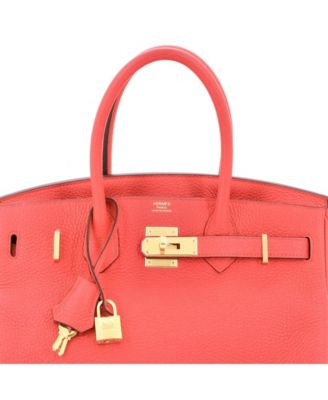 Birkin 30 Handbag Pink Clemence with Gold Hardware