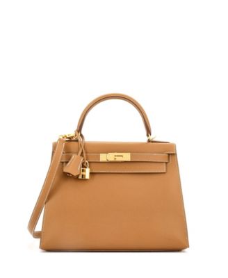 Pre-Owned HERMÈS - Kelly 28 Handbag Brown Epsom with Gold Hardware